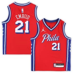 Accattivante Comodo Gorgeous Joel Embiid Philadelphia 76ers Jordan Brand Preschool 2022/23 Replica Jersey Statement Edition Red