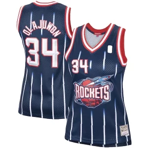 Accattivante Delizioso Eccezionale Hakeem Olajuwon Houston Rockets Women's Hardwood Classics Swingman Jersey Navy/Red