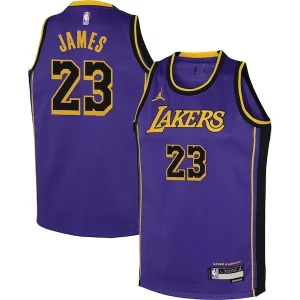 Accattivante Fascinante LeBron James Los Angeles Lakers Jordan Brand Youth Performance Swingman Jersey Statement Purple