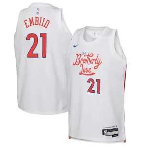 Accattivante Ottimo Versatile Joel Embiid Philadelphia 76ers Nike Youth 2022/23 Swingman Jersey City Edition White