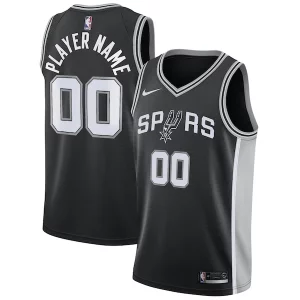Accattivante San Antonio Spurs Nike Swingman Custom Jersey Black Icon Edition