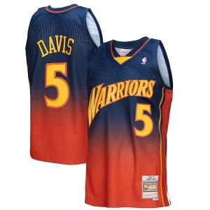 Accattivante Sofisticato Baron Davis Golden State Warriors 2006/07 Hardwood Classics Fadeaway Swingman Player Jersey Navy/Orange