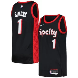 Attraente Anfernee Simons Portland Trail Blazers Nike Swingman Player Jersey City Edition Black/Red