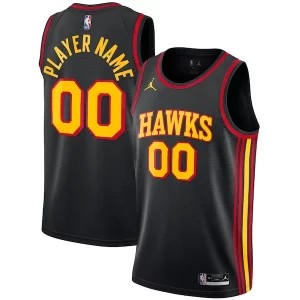 Attraente Atlanta Hawks Jordan Brand Swingman Custom Jersey Statement Edition Black