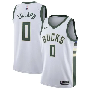 Attraente Elegante Robusto Damian Lillard Milwaukee Bucks Nike Unisex Swingman Player Jersey Association Edition White