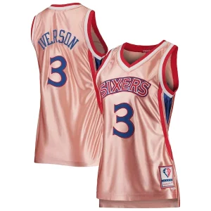 Attraente Fascinante Cool Allen Iverson Philadelphia 76ers Women's 75th Anniversary Rose Gold 1996 Swingman Jersey Pink