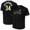 Attraente Giannis Antetokounmpo Milwaukee Bucks Profile Big & Tall Name & Number Button Up Jersey Black