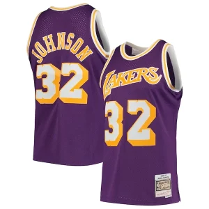 Attraente Magic Johnson Los Angeles Lakers 1984/85 Hardwood Classics Swingman Jersey Purple/Gold