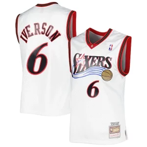 Attraente Raffinato Allen Iverson Philadelphia 76ers 2001/02 Hardwood Classics Swingman Jersey White/Red