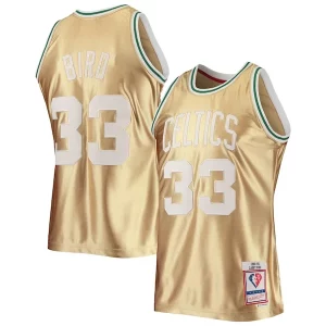 Attraente Splendido Larry Bird Boston Celtics 75th Anniversary 1985/86 Hardwood Classics Swingman Jersey Gold