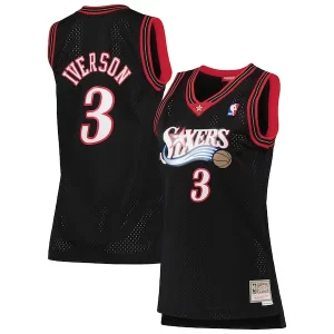 Bellissimo Moderno Resistente Allen Iverson Philadelphia 76ers Women's 2000/01 Hardwood Classics Swingman Jersey Black