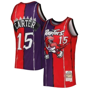 Bellissimo Ottimo Gorgeous Vince Carter Toronto Raptors Hardwood Classics 1998/99 Split Swingman Jersey Purple/Red