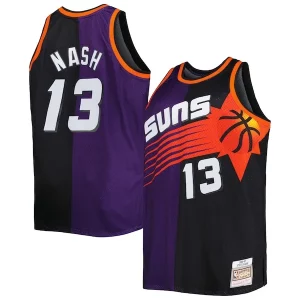 Bellissimo Prestigioso Steve Nash Phoenix Suns Big & Tall Hardwood Classics 1996/97 Split Swingman Jersey Purple/Black
