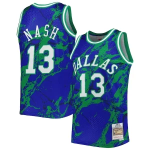 Bellissimo Robusto Steve Nash Dallas Mavericks 1998/99 Hardwood Classics Marble Swingman Jersey Blue