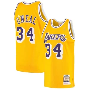 Bellissimo Shaquille O'Neal Los Angeles Lakers 1996/97 Hardwood Classics Authentic Jersey Gold