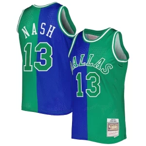 Bellissimo Sofisticato Steve Nash Dallas Mavericks Hardwood Classics 1998/99 Split Swingman Jersey Blue/Green