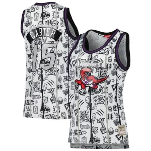 Bellissimo Versatile Vince Carter Toronto Raptors Women's 1998 Doodle Swingman Jersey White
