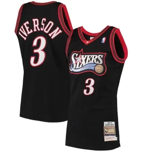 Carino Allen Iverson Philadelphia 76ers 1997/98 Hardwood Classics Authentic Jersey Black