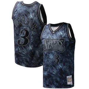 Carino Allen Iverson Philadelphia 76ers Hardwood Classics 1997/98 Tie Dye Swingman Jersey Black