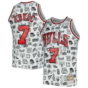 Carino Eccezionale Toni Kukoc Chicago Bulls 1997/98 Hardwood Classics Doodle Swingman Jersey White