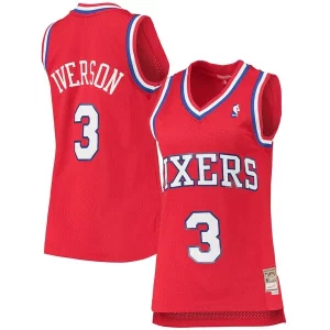 Carino Elegante Allen Iverson Philadelphia 76ers Women's 2002/03 Hardwood Classics Swingman Jersey Red