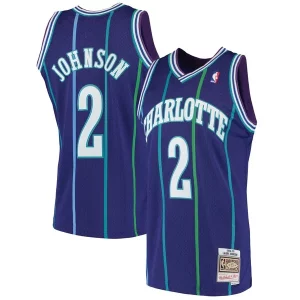 Carino Elegante Larry Johnson Charlotte Hornets 1994/95 Hardwood Classics Swingman Jersey Purple