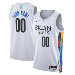 Carino Trendy Brooklyn Nets Nike Unisex 2022/23 Swingman Custom Jersey City Edition White