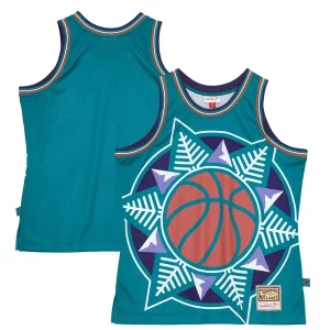 Carino Utah Jazz Hardwood Classics Blown Out Fashion Jersey Turquoise