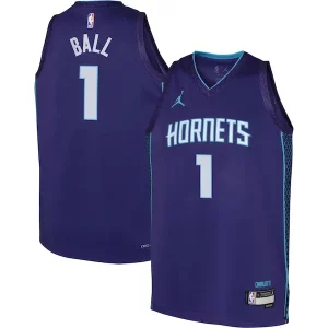 Classico Accattivante LaMelo Ball Charlotte Hornets Jordan Brand Youth Swingman Jersey Statement Edition Purple