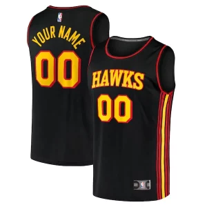 Classico Duraturo Elegante Atlanta Hawks Youth Custom Fast Break Replica Jersey Black Statement Edition