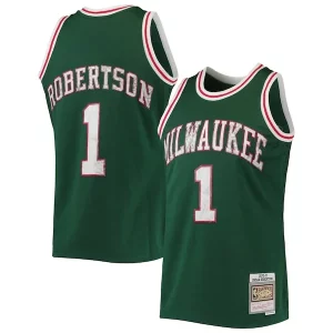 Classico Sofisticato Eccezionale Oscar Robertson Milwaukee Bucks 1996/97 Hardwood Classics NBA 75th Anniversary Diamond Swingman Jersey Green