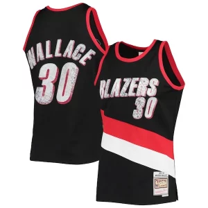 Comodo Accattivante Rasheed Wallace Portland Trail Blazers 1999/00 Hardwood Classics NBA 75th Anniversary Diamond Swingman Jersey Black