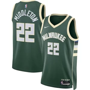 Comodo Moderno Khris Middleton Milwaukee Bucks Nike Unisex Swingman Jersey Icon Edition Hunter Green