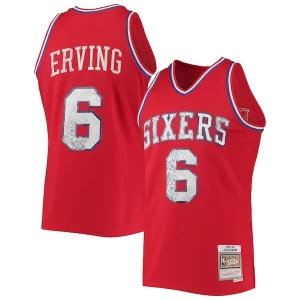 Comodo Versatile Moderno Julius Erving Philadelphia 76ers 1982/83 Hardwood Classics NBA 75th Anniversary Diamond Swingman Jersey Red
