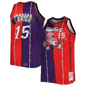 Comodo Vince Carter Toronto Raptors Big & Tall Hardwood Classics 1998/99 Split Swingman Jersey Purple/Red