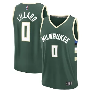 Moderno Damian Lillard Milwaukee Bucks Youth Fast Break Replica Player Jersey Icon Edition Hunter Green