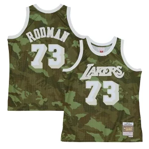 Cool Attraente Dennis Rodman Los Angeles Lakers Hardwood Classics 1998/99 Ghost Green Swingman Jersey Camo