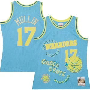 Cool Chris Mullin Golden State Warriors 1993/94 Swingman Sidewalk Sketch Jersey Light Blue