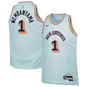 Cool Duraturo Magnifico Victor Wembanyama San Antonio Spurs Nike Youth 2024/25 Swingman Player Jersey City Edition Light Blue