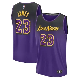 Cool Elegante Carino LeBron James Los Angeles Lakers Youth 2024/25 Fast Break Player Jersey City Edition Purple