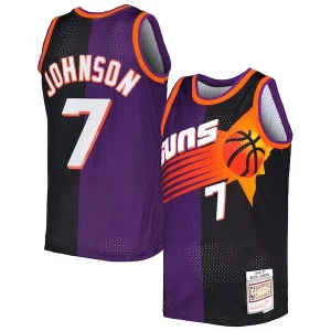 Cool Kevin Johnson Phoenix Suns Hardwood Classics 1996/97 Split Swingman Jersey Purple/Black