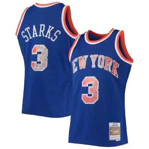 Cool Ottimo Sofisticato John Starks New York Knicks 1991/92 Hardwood Classics NBA 75th Anniversary Diamond Swingman Jersey Blue