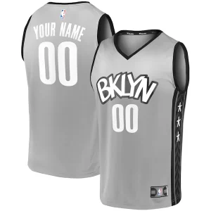 Delizioso Brooklyn Nets Youth Custom Fast Break Replica Jersey Gray Statement Edition