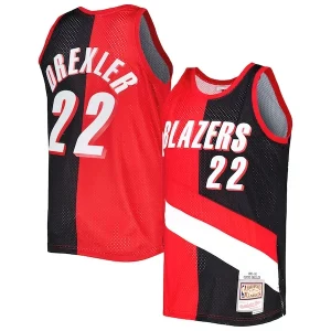 Delizioso Clyde Drexler Portland Trail Blazers Hardwood Classics 1991/92 Split Swingman Jersey Red/Black