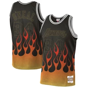 Delizioso Cool Shaquille O'Neal Los Angeles Lakers 1996 97 Hardwood Classics Flames Swingman Jersey Black
