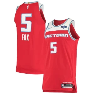 Delizioso Incantevole De'Aaron Fox Sacramento Kings Nike Authentic Badge Jersey City Edition Red