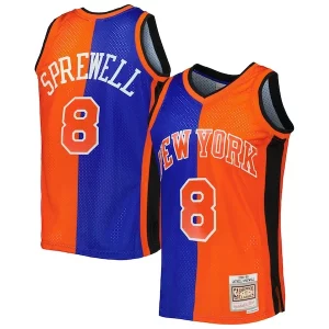 Delizioso Latrell Sprewell New York Knicks Hardwood Classics 1998/99 Split Swingman Jersey Blue/Orange