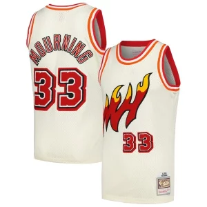 Delizioso Resistente Alonzo Mourning Miami Heat Chainstitch Swingman Jersey Cream