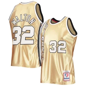 Duraturo Bill Walton Portland Trail Blazers 75th Anniversary 1976/77 Hardwood Classics Swingman Jersey Gold