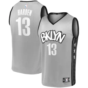 Duraturo Comodo James Harden Brooklyn Nets Fast Break Replica Jersey Charcoal Statement Edition/White